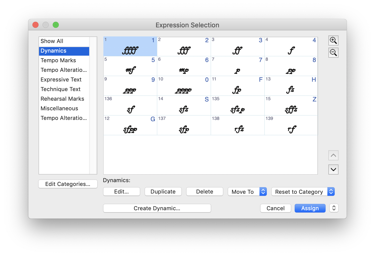 Expression Tool Selection Dialog