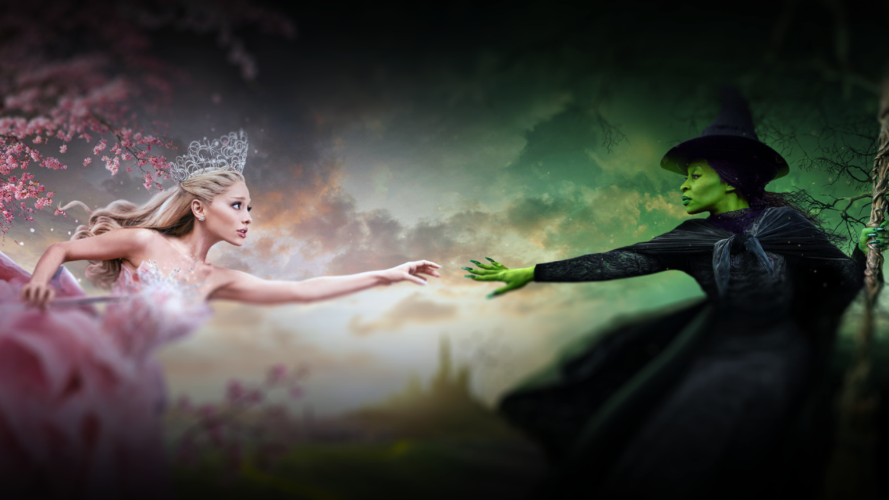 background image from the Movie Wicked of Glinda and Elphaba